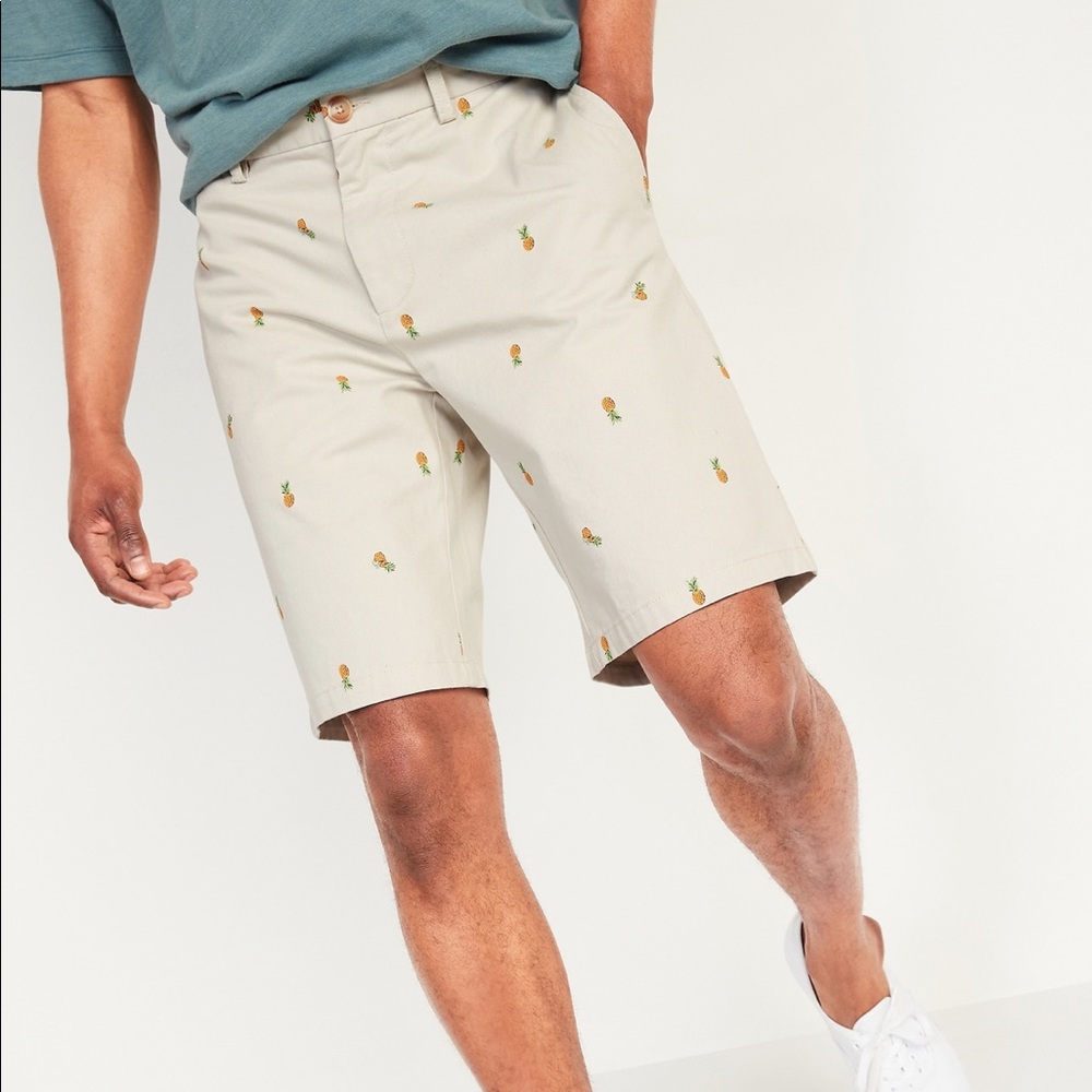 Old Navy Ultimate Slim Khaki Shorts Pineapples